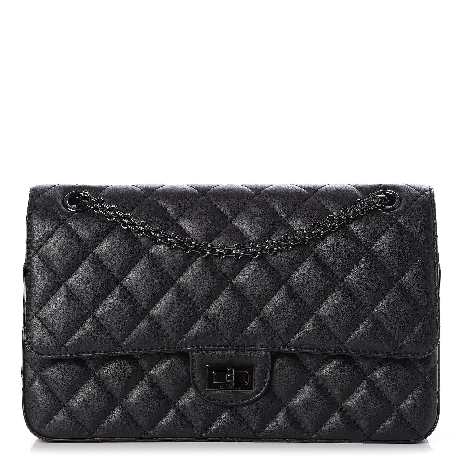 Chanel Crumpled Calfskin Quilted 2.55 Reissue 226 Flap So Black 1 of 8