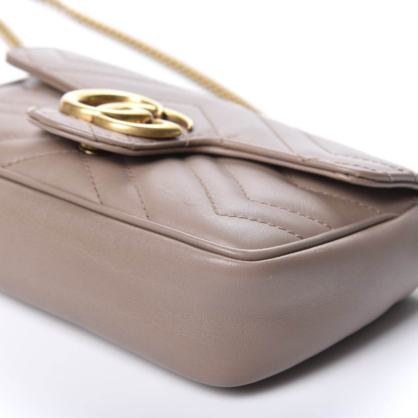 Calfskin Matelasse Super Mini GG Marmont Shoulder Bag Porcelain Rose