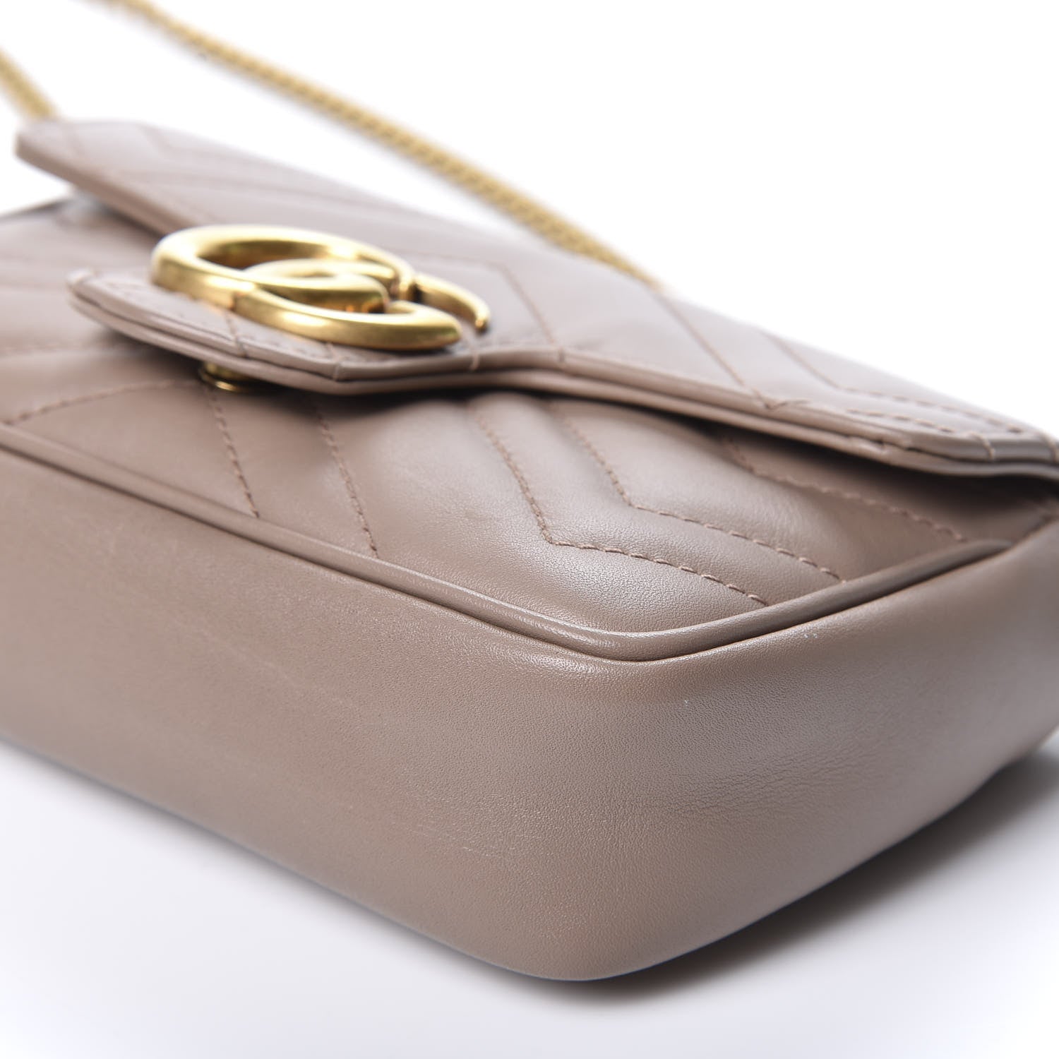 Gucci Calfskin Matelasse Super Mini GG Marmont Shoulder Bag Porcelain Rose 6 of 11