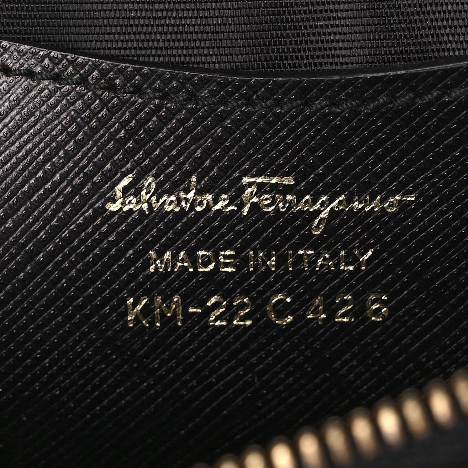 Salvatore Ferragamo Printed Calfskin Vara Bow Wristlet Clutch Black 6 of 6