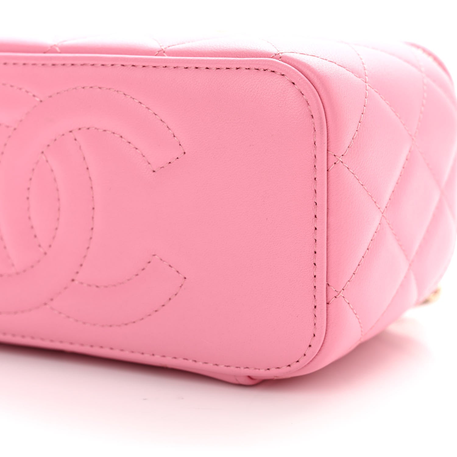 Chanel Lambskin Quilted Small Top Handle Vanity Case With Chain Pink 10 of 11