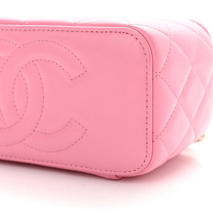 Chanel Lambskin Quilted Small Top Handle Vanity Case With Chain Pink 10 of 11