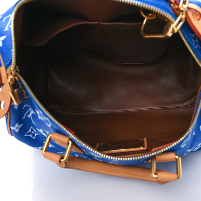 Louis Vuitton Calfskin Monogram Speedy P9 Bandouliere 40 Blue 6 of 11