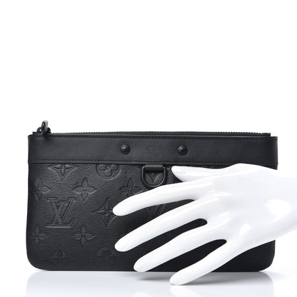 Louis Vuitton Calfskin Monogram Shadow Discovery Pochette PM Black 2 of 8