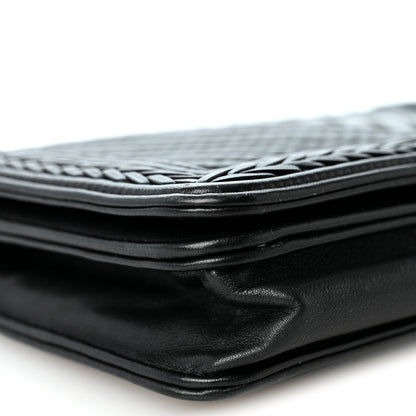 Chanel Calfskin Chevron Quilted Braided Boy Wallet On Chain WOC Black 10 of 11
