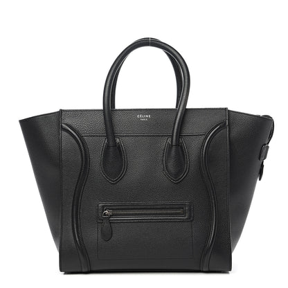 Celine Drummed Calfskin Mini Luggage Black 1 of 11