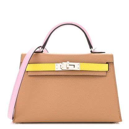 Hermes Epsom Mini Kelly Sellier 20 Chai Mauve Sylvestre Lime 1 of 12
