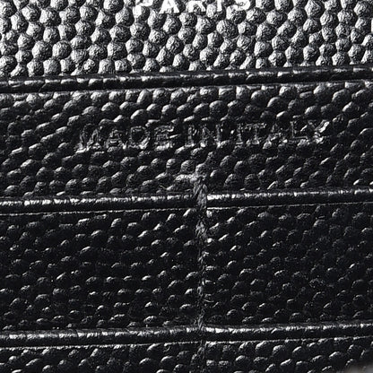 Saint Laurent Grain De Poudre Matelasse Chevron Monogram Chain Wallet Black 7 of 8