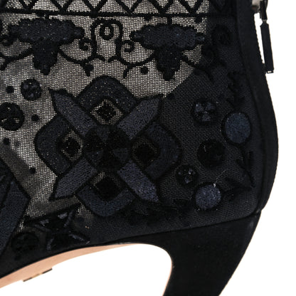 Christian Dior Embroidered Mesh Ankle Boot 38 Black 11 of 11