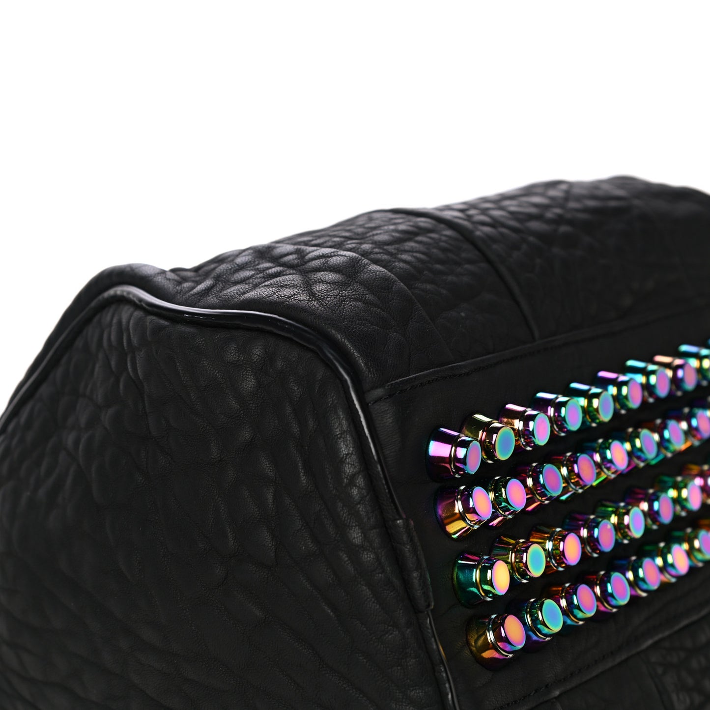 Pebbled Lambskin Rockie Black Iridescent Hardware