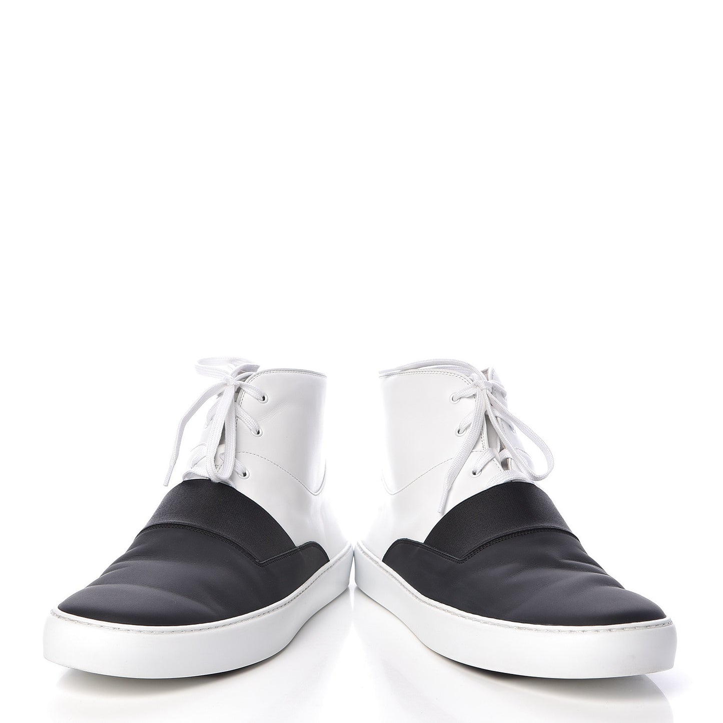 Calfskin Mens High Top Sneakers 45 Black