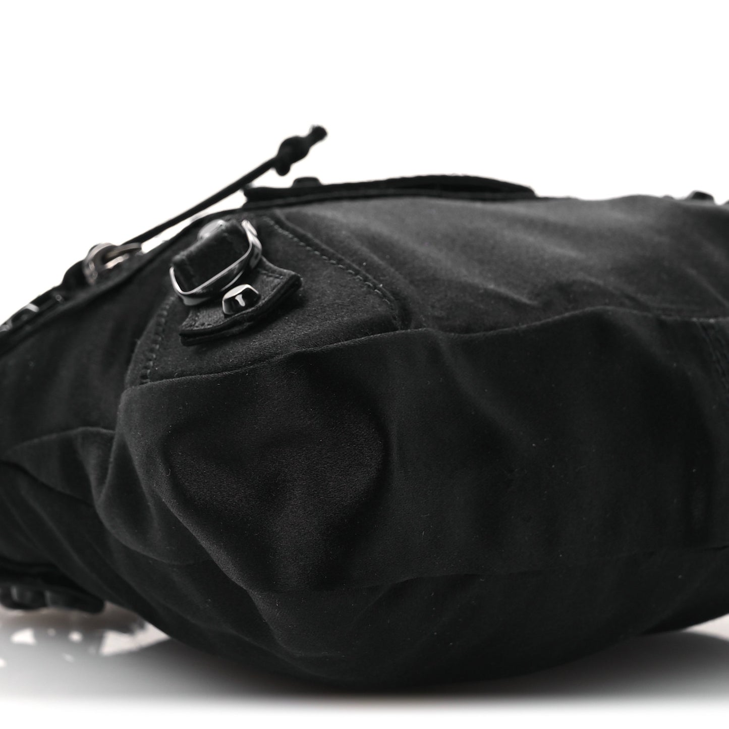 Satin Enamel Classique Chain Shoulder Bag Black