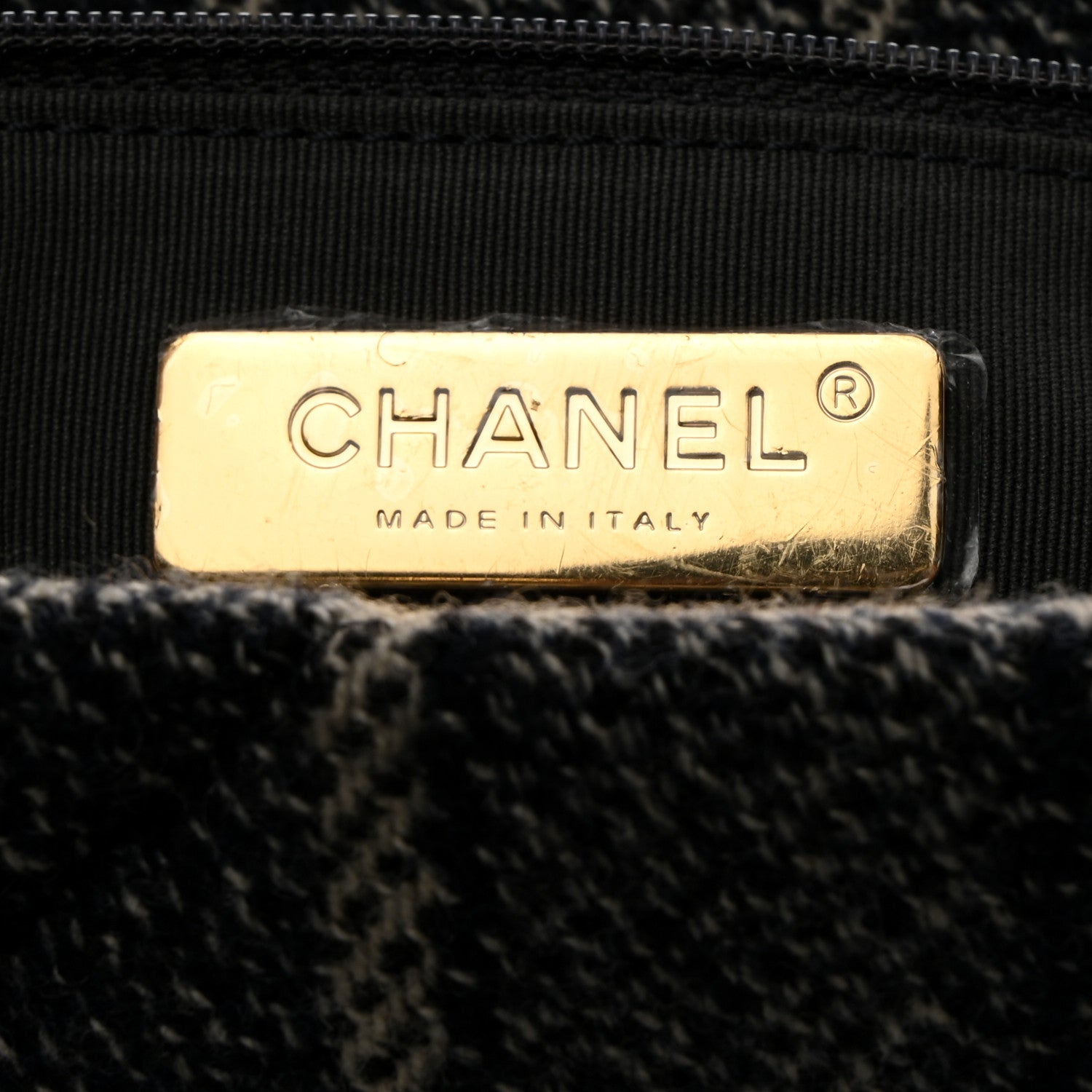Chanel Tweed Quilted Medium Chanel 19 Flap Grey Navy 6 of 10