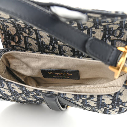 Christian Dior Oblique Mini Saddle Bag Blue 4 of 8