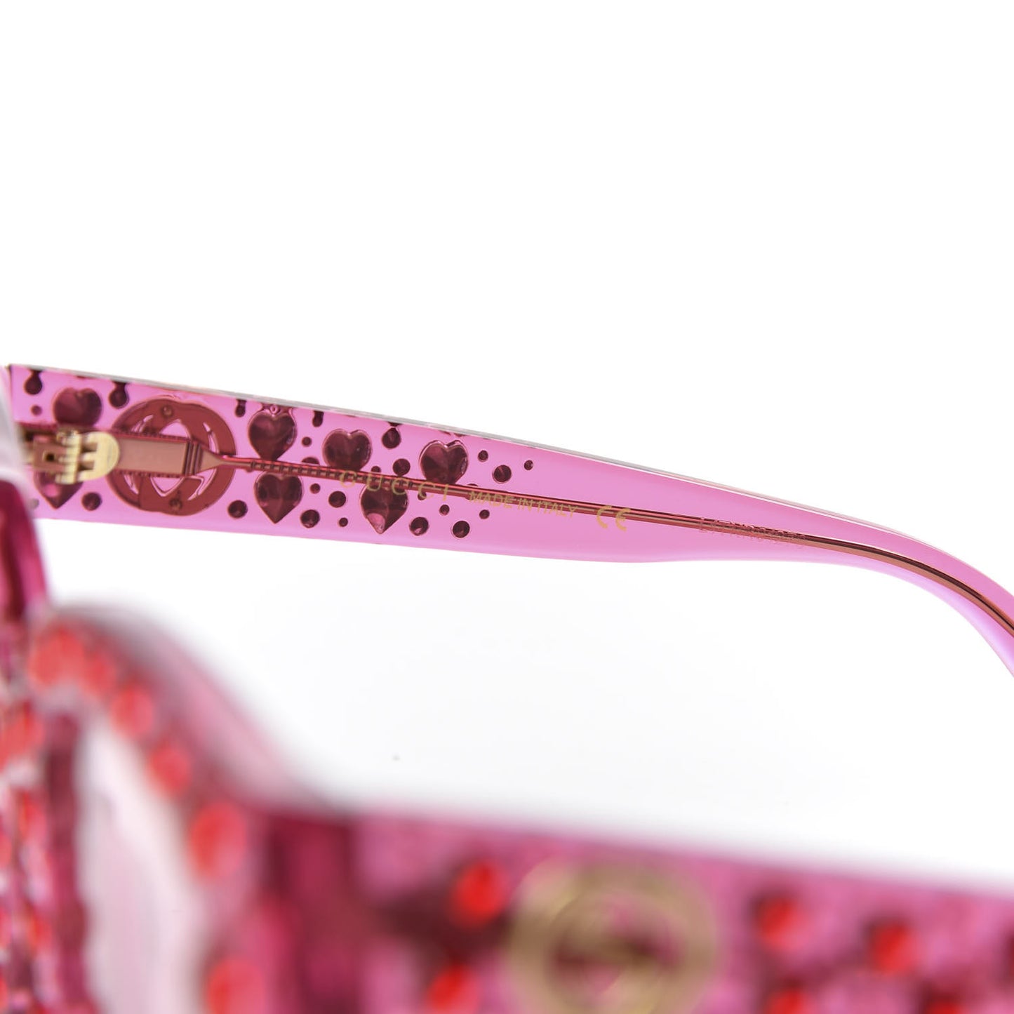 Acetate Crystal Heart GG0116S Sunglasses Fuchsia