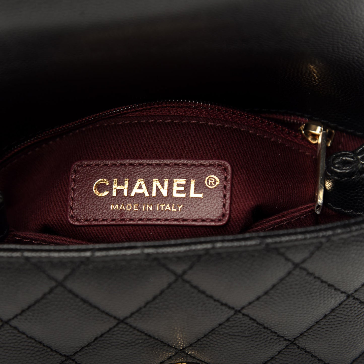 Caviar Quilted Extra Mini Coco Handle Flap Black