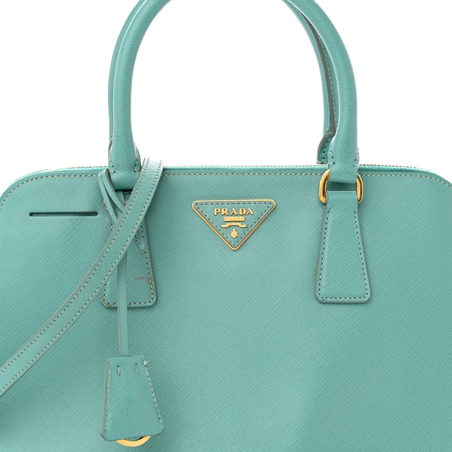 Prada Saffiano Lux Medium Open Promenade Tote Turquoise 7 of 11