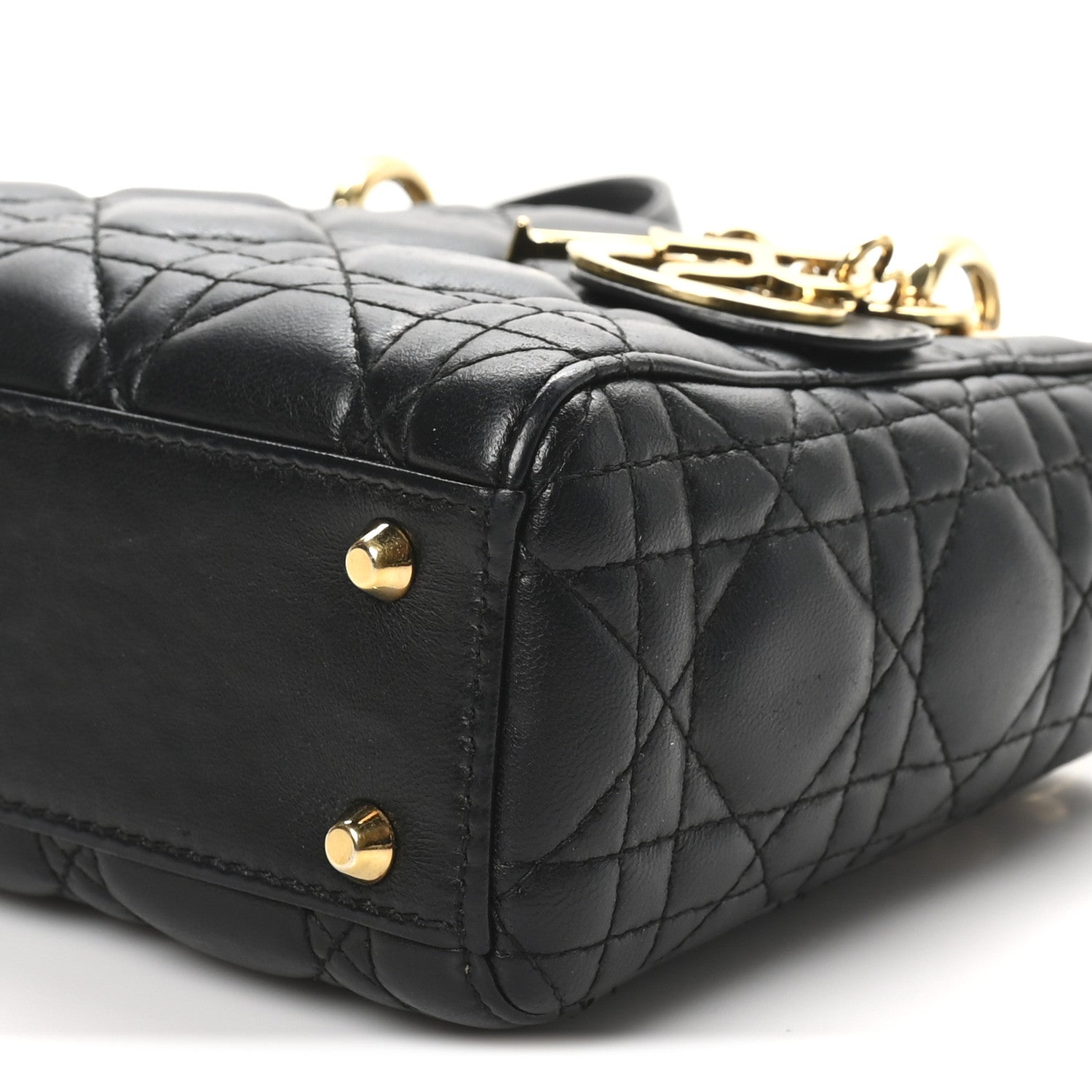 Christian Dior Lambskin Cannage Mini Lady Dior Black 10 of 10