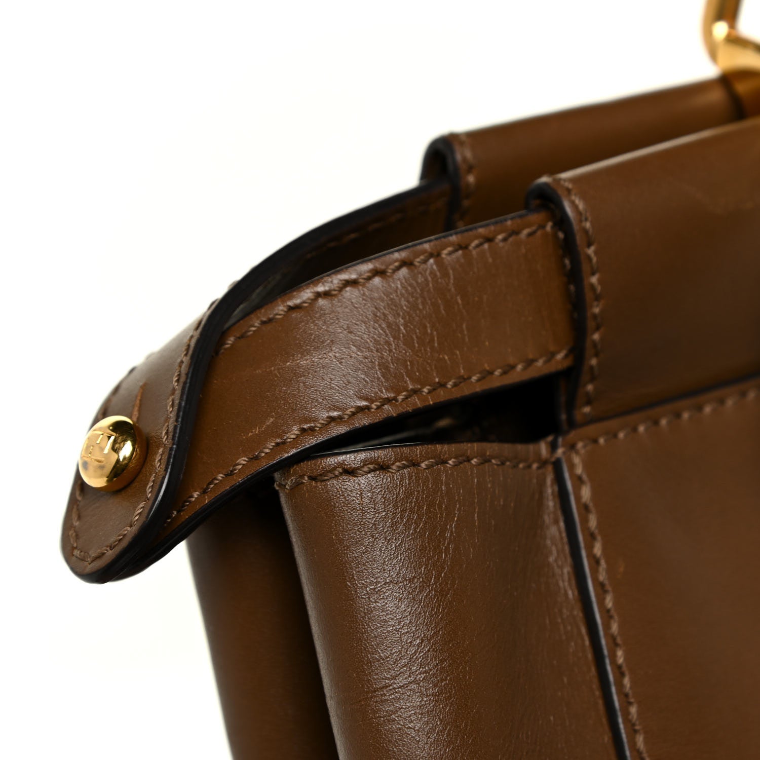 Fendi Vitello Morgan Fabric Jacquard Pequin Large Peekaboo Iconic Satchel Foresta Tobacco Black 19 of 26