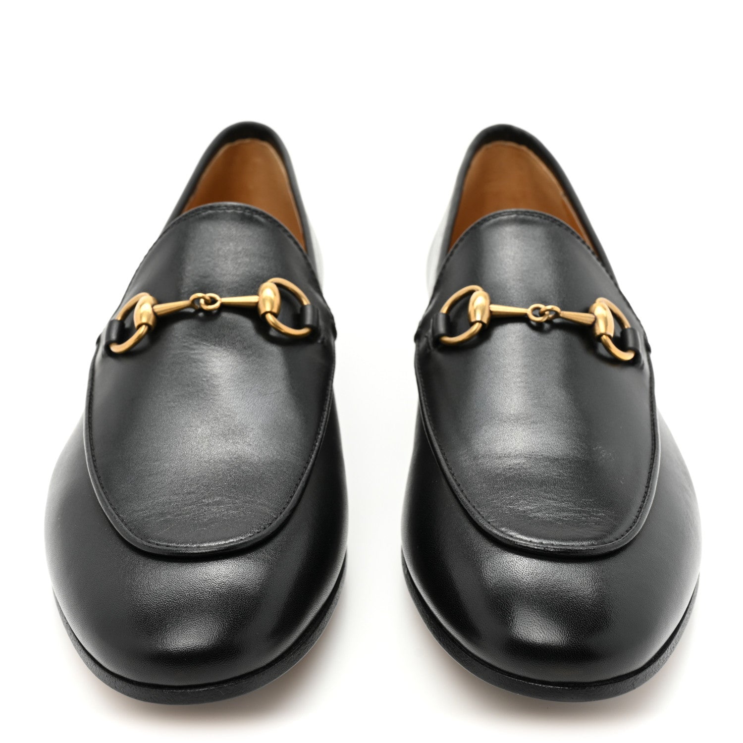 Gucci Calfskin Womens Jordaan Loafers 37.5 Black 2 of 11