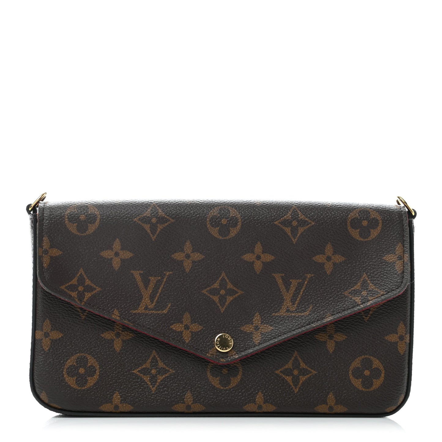 Monogram Pochette Felicie Chain Wallet Fuchsia