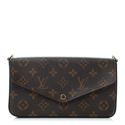 Louis Vuitton Monogram Pochette Felicie Chain Wallet Fuchsia 1 of 8