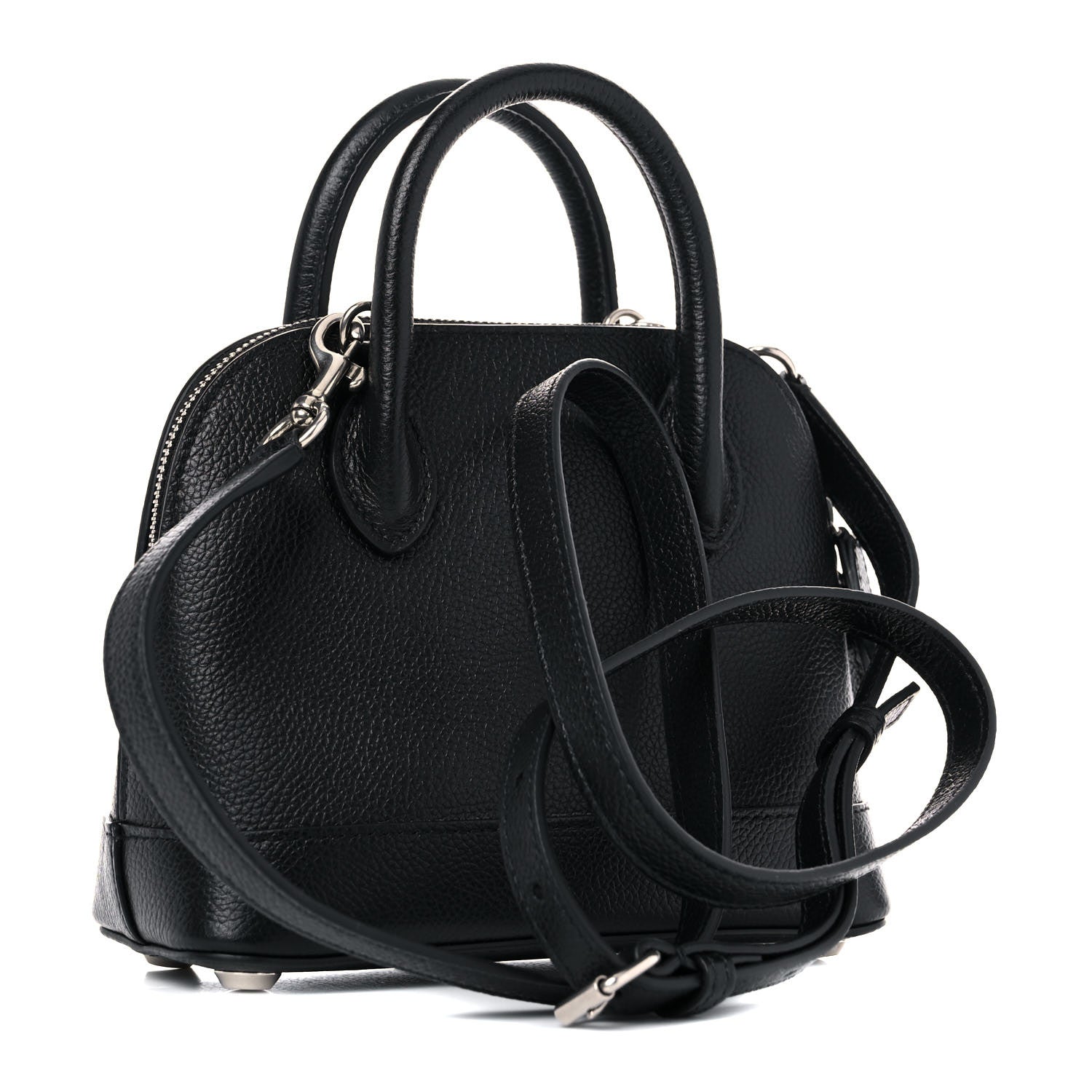 Balenciaga Grained Calfskin Cities Paris XXS Ville Top Handle Bag Black White 3 of 8