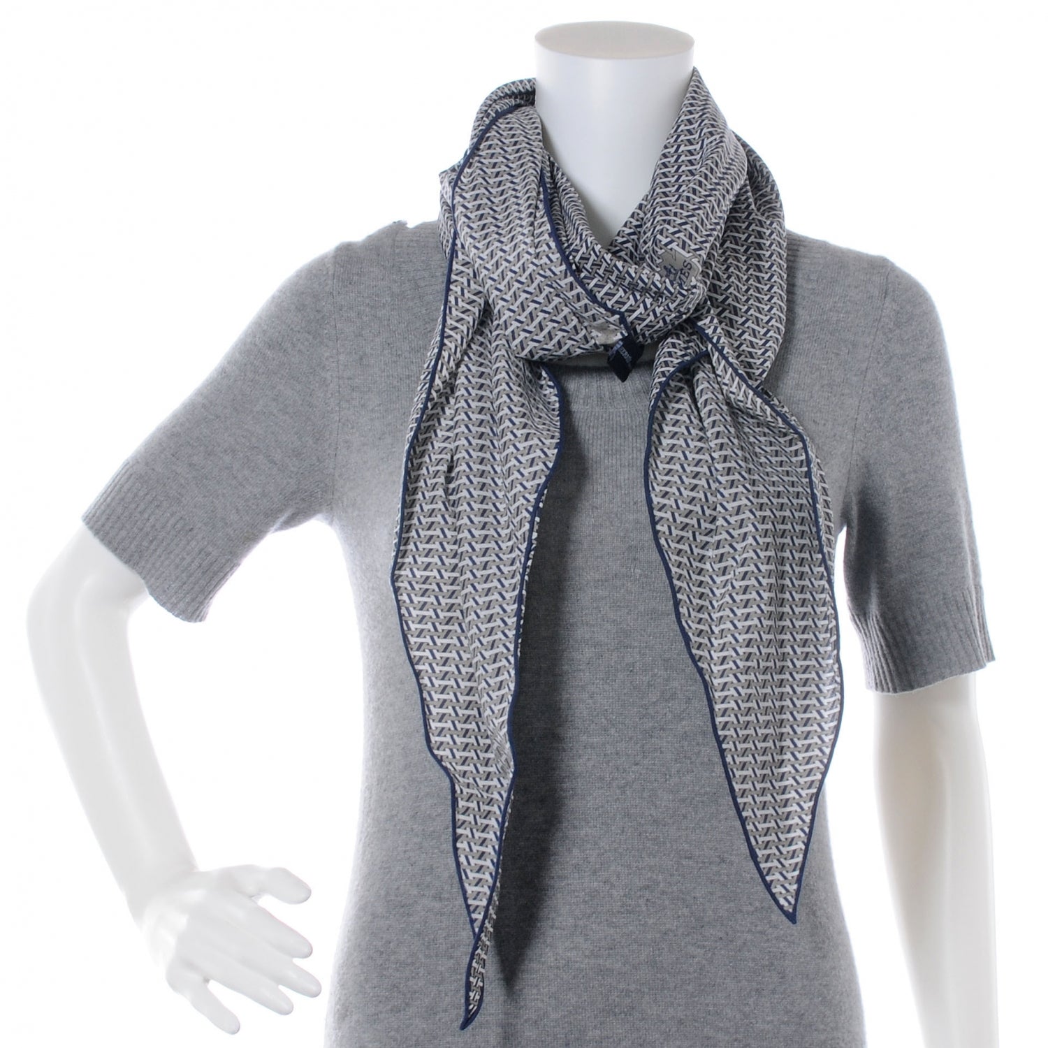 Hermes Mens Cotton H Sublime Losange Scarf GM 4 of 6