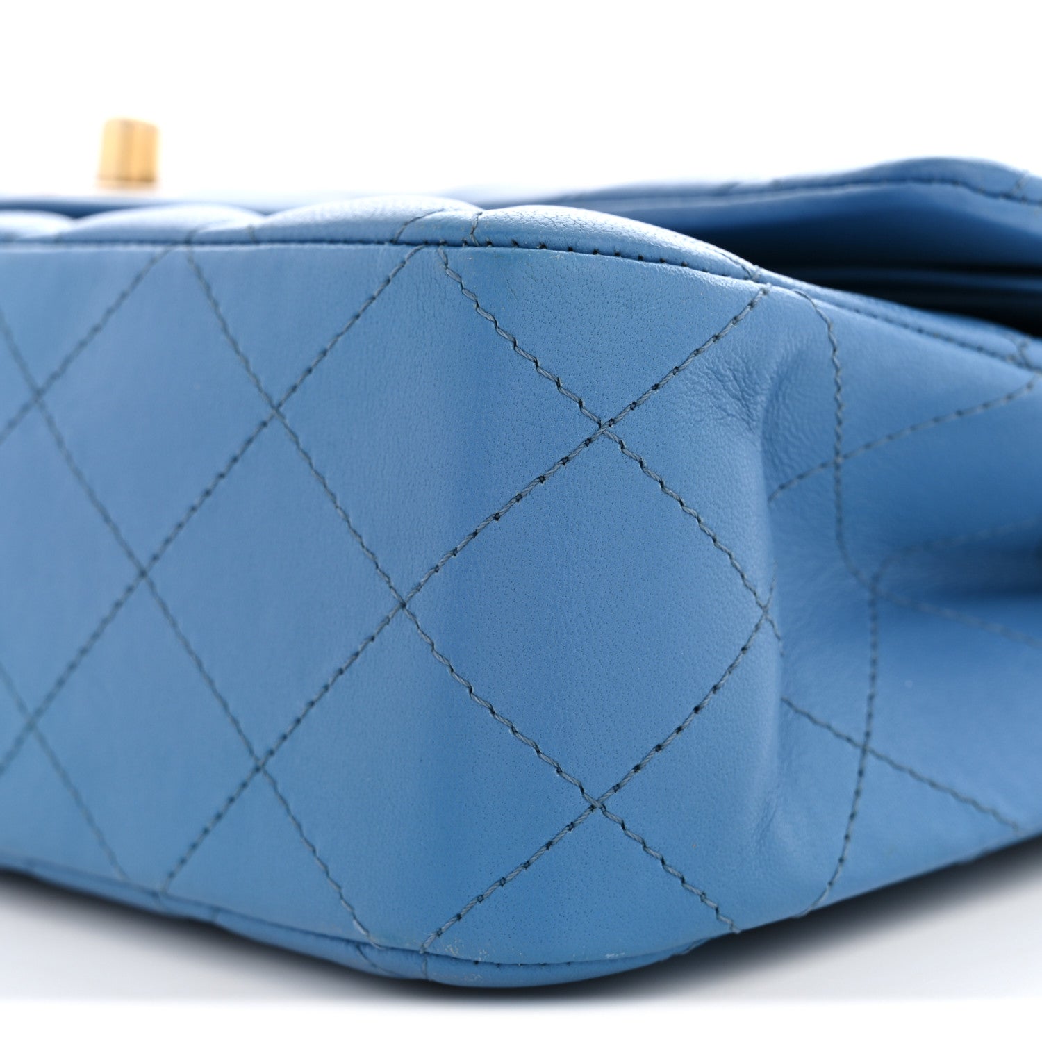 Chanel Lambskin Quilted Medium Double Flap Blue 9 of 10
