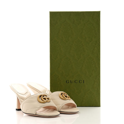 Gucci Nappa Matelasse GG Marmont 75mm Slide Sandals 36.5 Mystic White 10 of 10