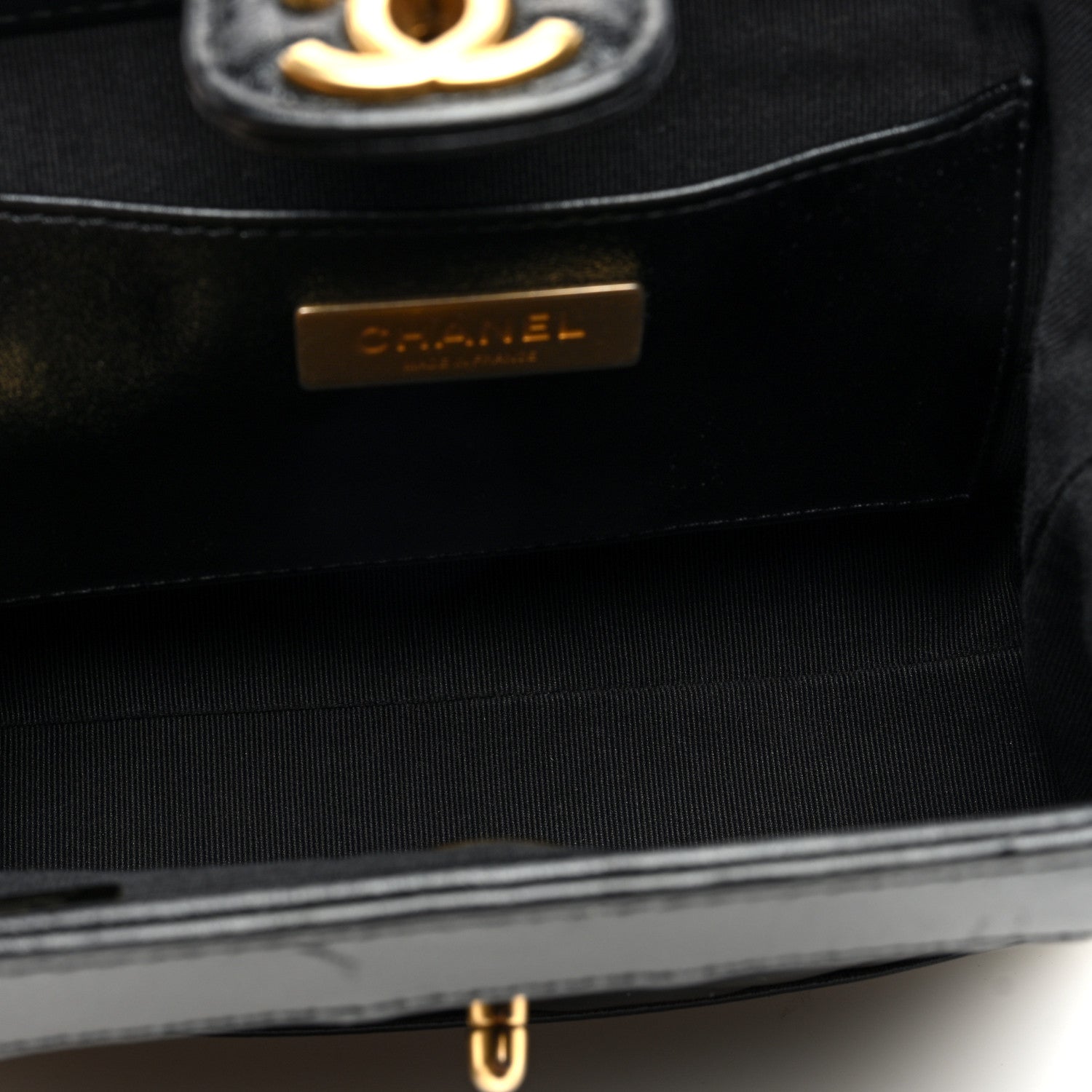 Chanel Shiny Lambskin Quilted Mini Cocodoc Top Handle Bag Black 5 of 10