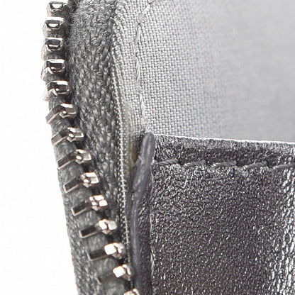 Chanel Metallic Lambskin Camellia Embossed Zip Coin Purse Grey 8 of 10