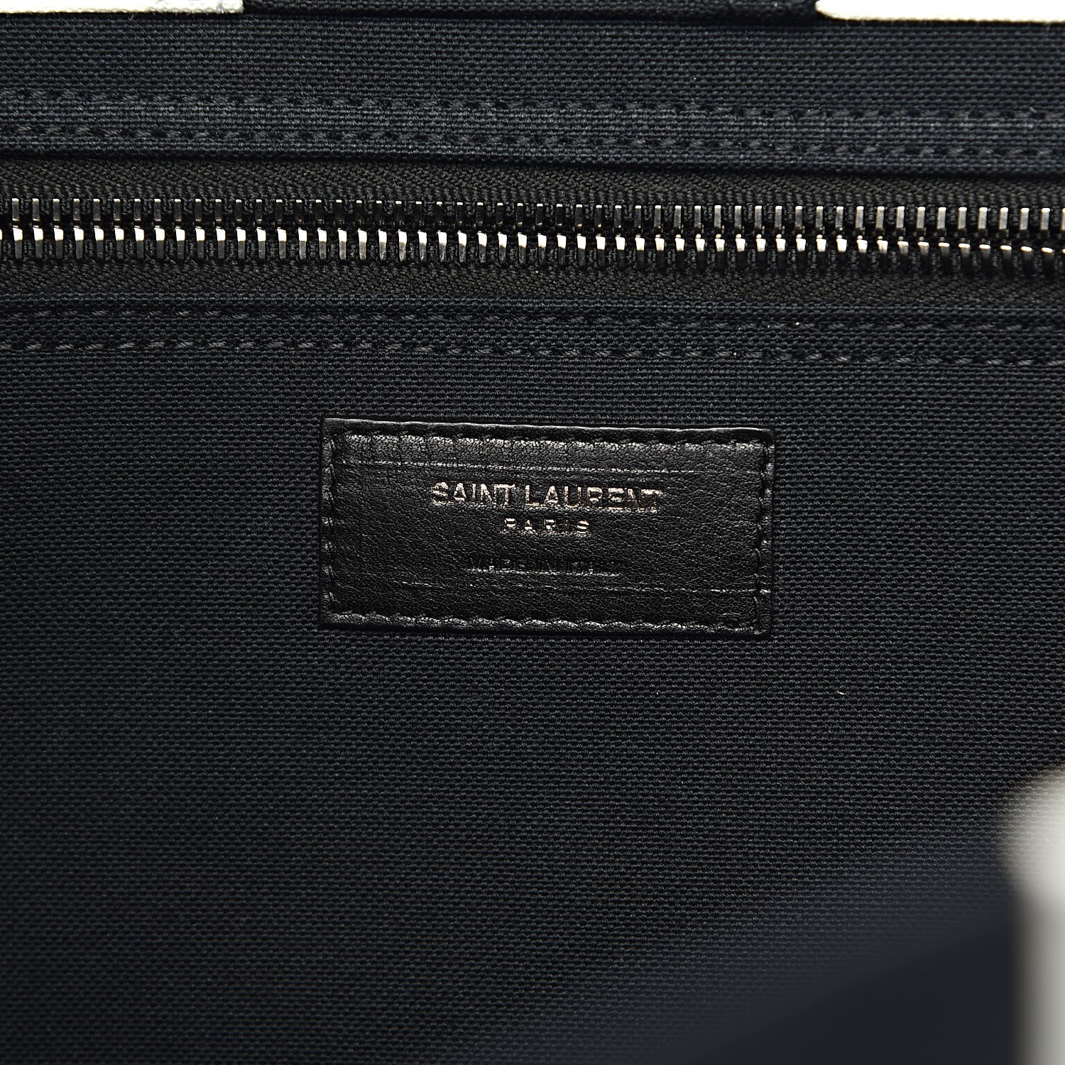 Saint Laurent Canvas Noe Striped Tote Black White 6 of 10