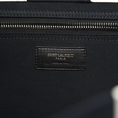 Saint Laurent Canvas Noe Striped Tote Black White 6 of 10