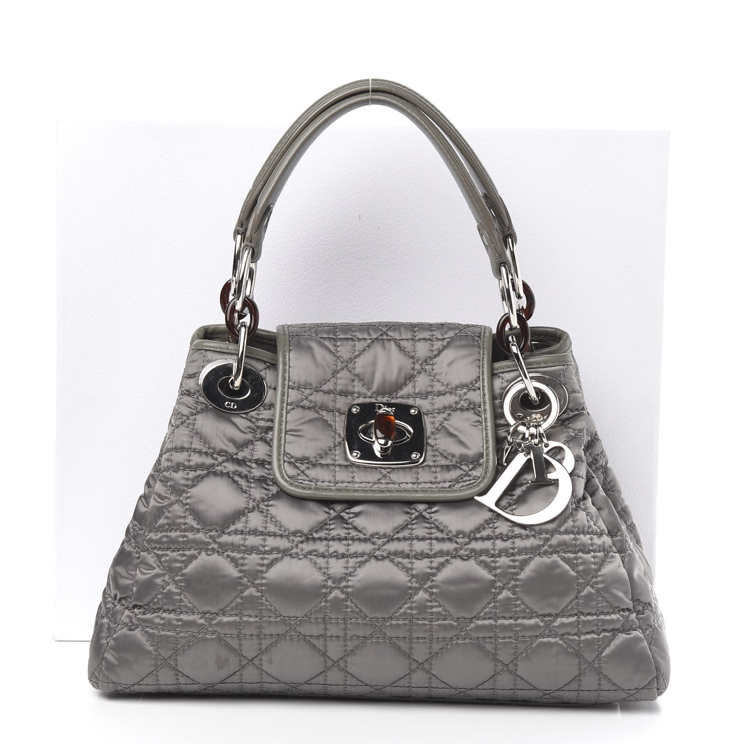 Christian Dior Nylon Cannage Medium Charming Lock Grey 10 of 10