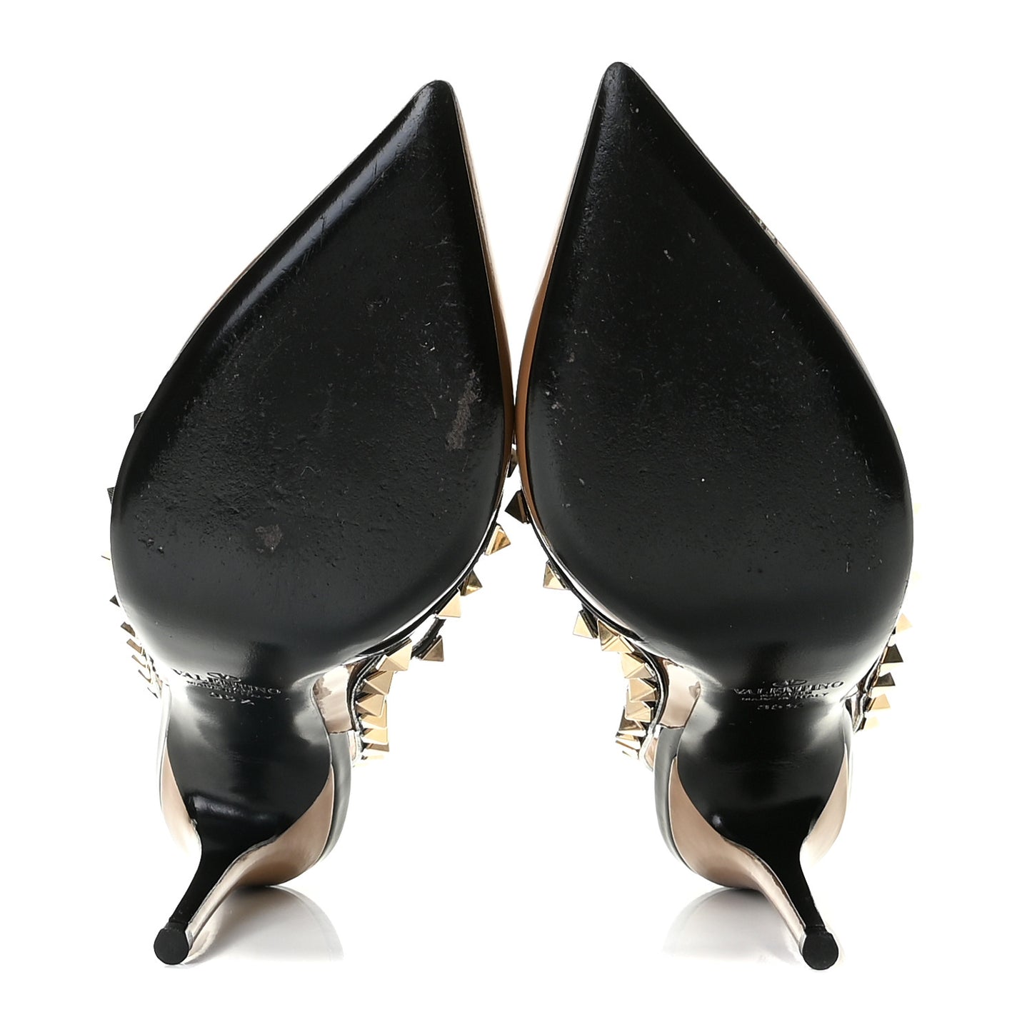 Patent Rockstud Ankle Strap Pumps 35.5 Noisette Black