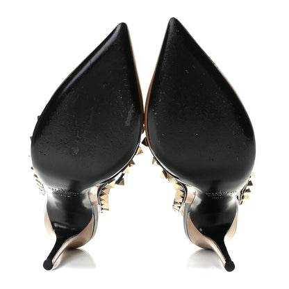 Valentino Garavani Patent Rockstud Ankle Strap Pumps 35.5 Noisette Black 4 of 15