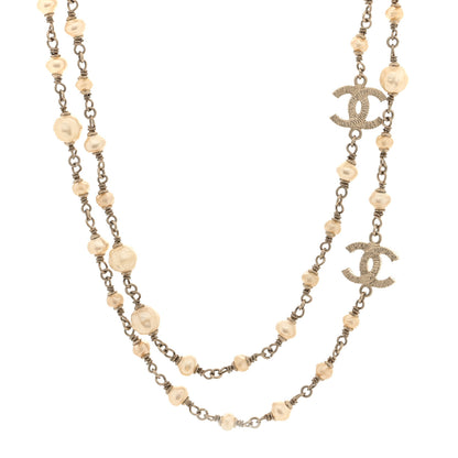 Chanel Pearl CC Long Necklace Light Gold 1 of 4
