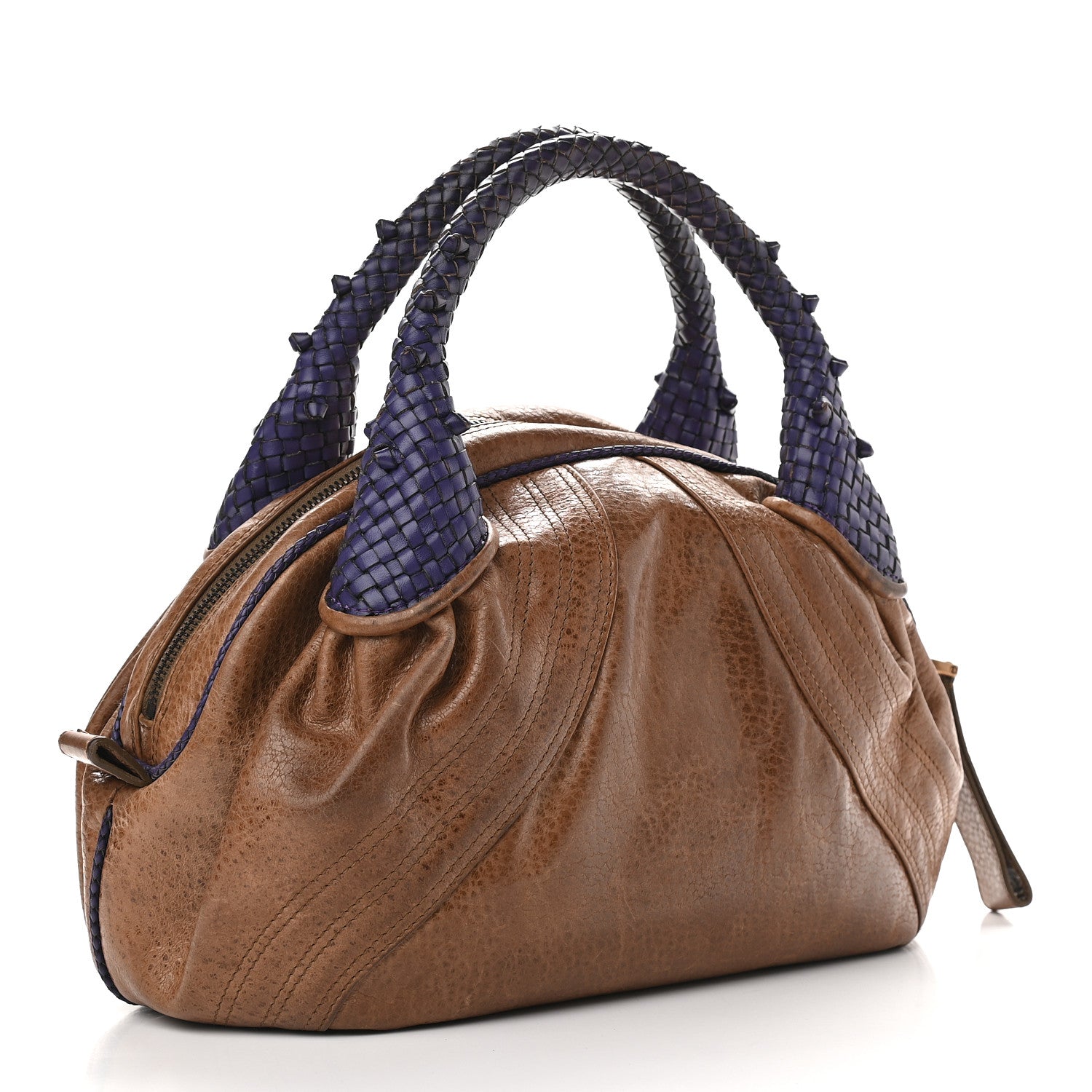 Fendi Vitello Bugatti Spy Bowler Acacia Blue 3 of 10