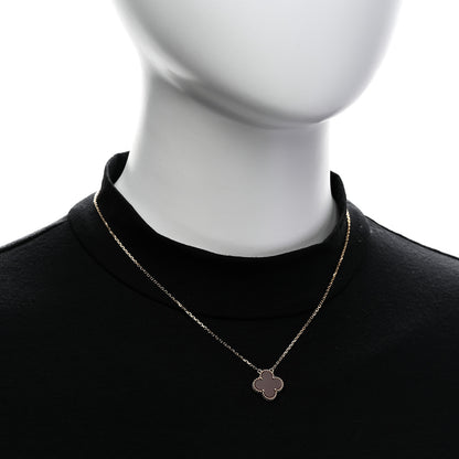 Van Cleef & Arpels 18K Yellow Gold Carnelian Vintage Alhambra Pendant Necklace 2 of 6