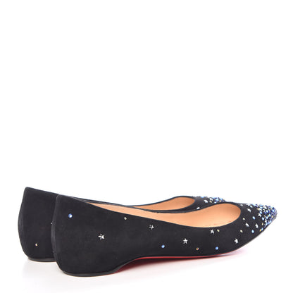 Christian Louboutin Veau Velours Embellished Gravitanita Starry Flats 38.5 Black 4 of 8