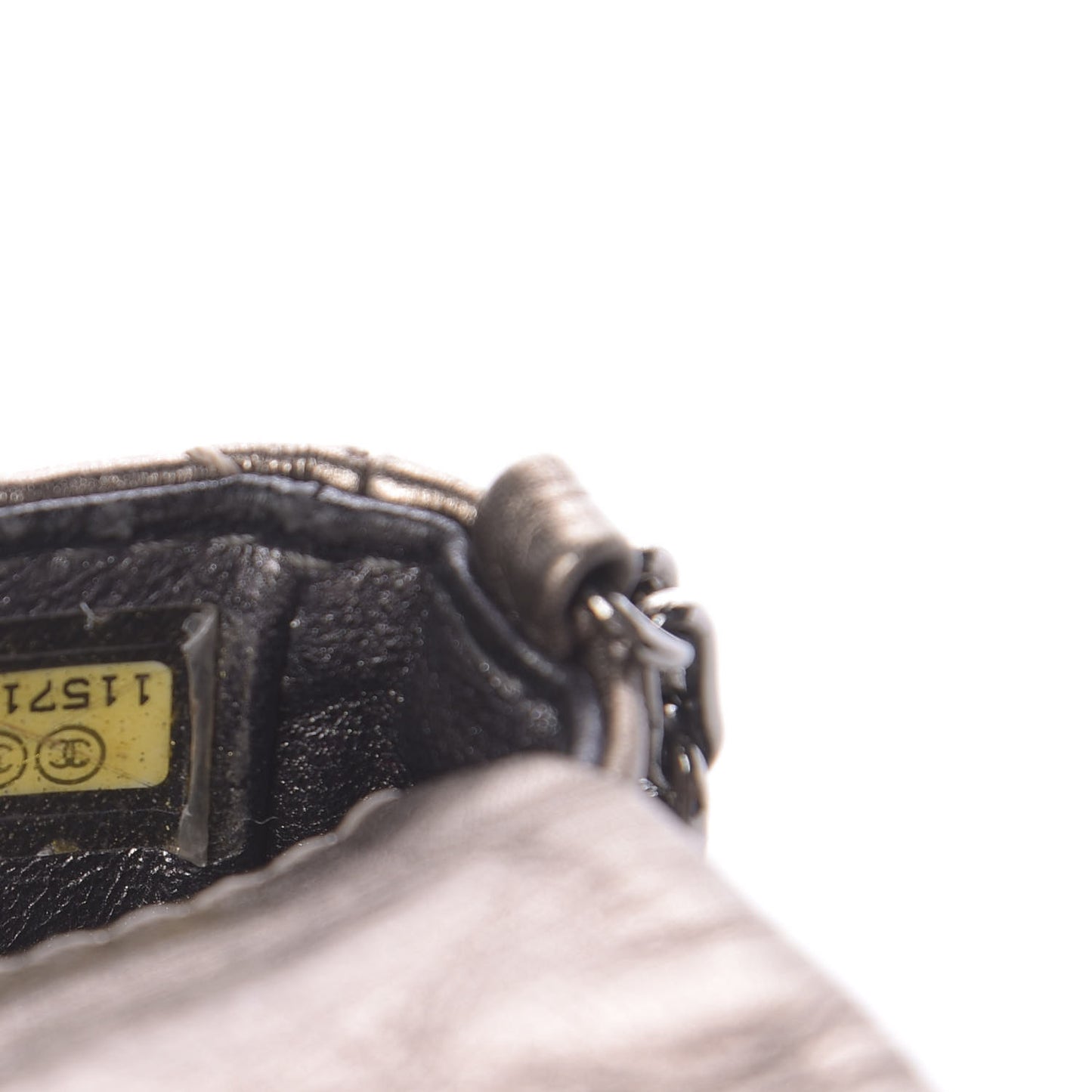 Metallic Aged Calfskin Quilted 2.55 Reissue Phone Case Dark Silver