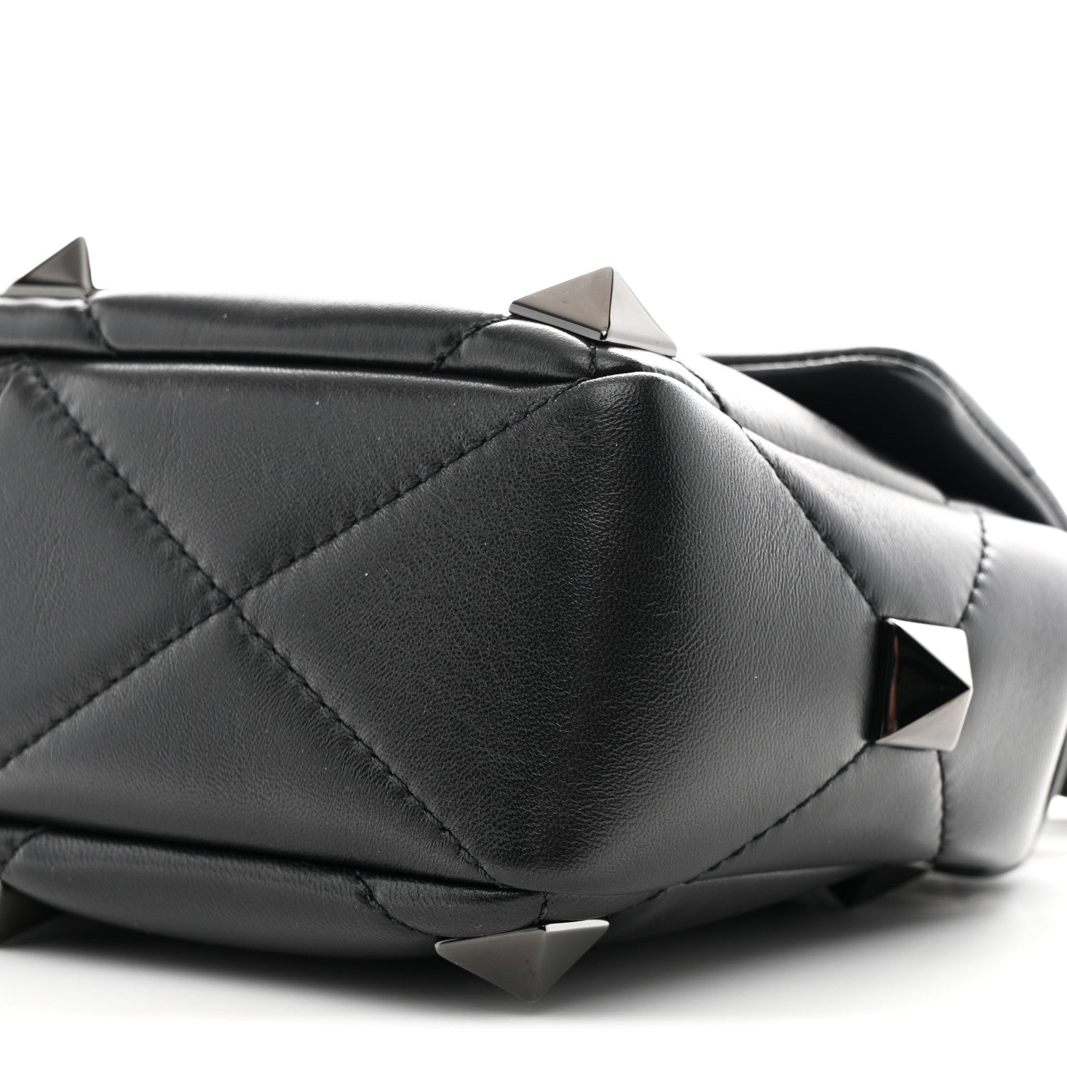Valentino Garavani Nappa Monochrome Medium Roman Stud Shoulder Bag Black 9 of 9