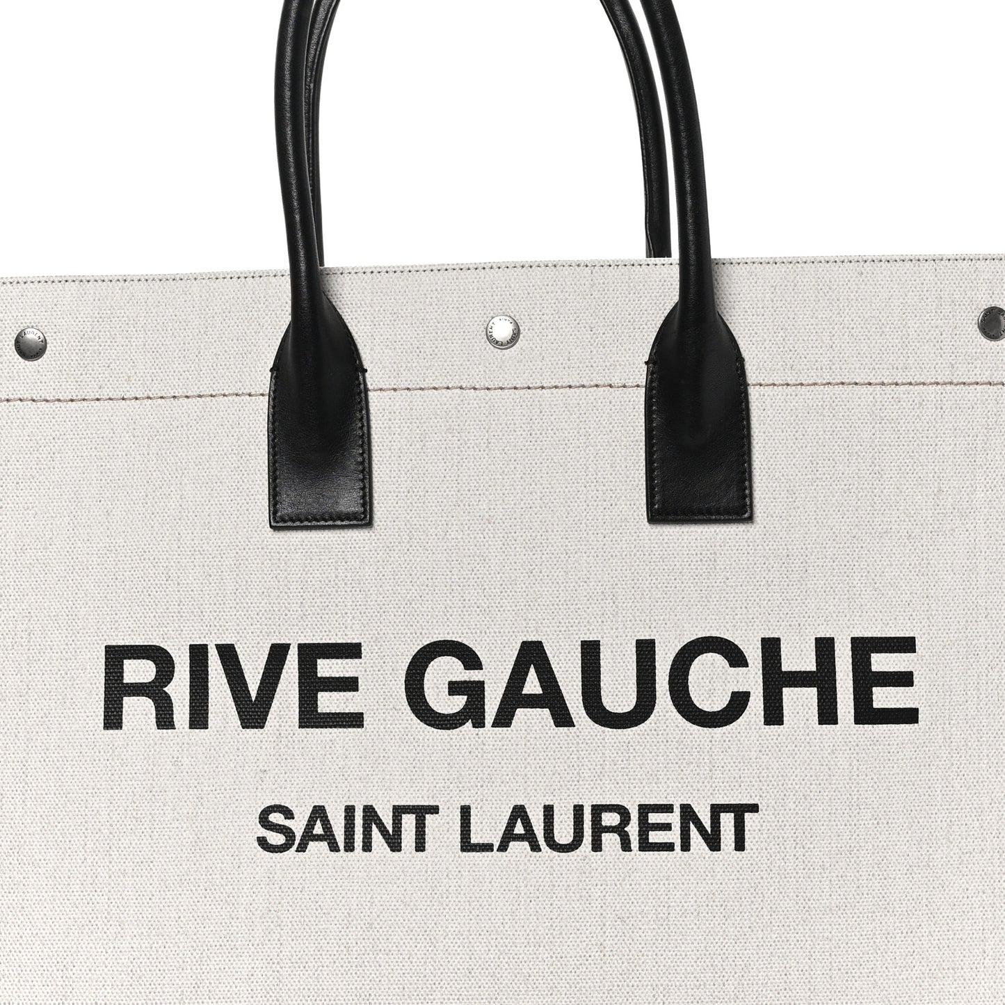 Linen Calfskin Rive Gauche Tote Optic White