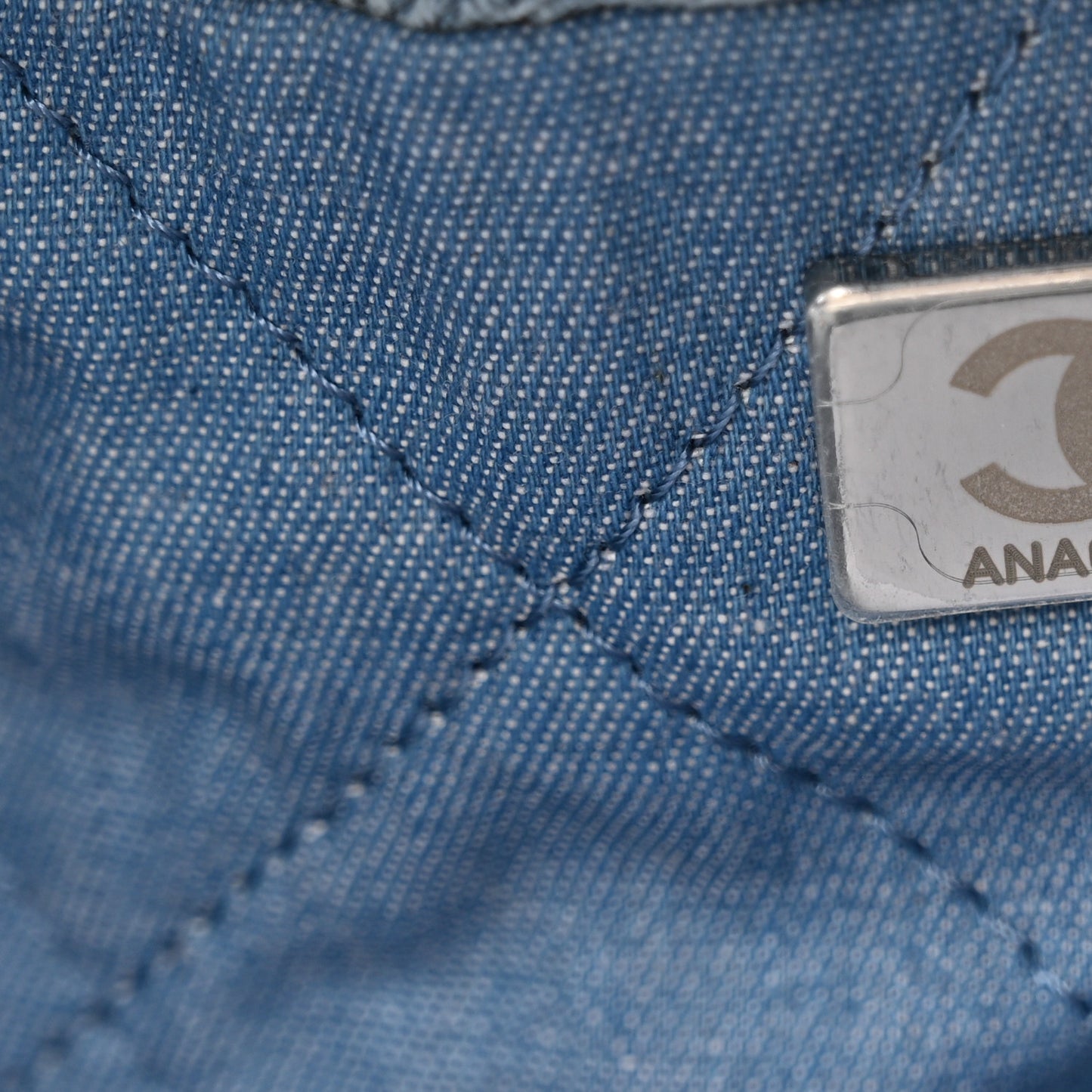 Denim Quilted Small Chanel 22 Blue