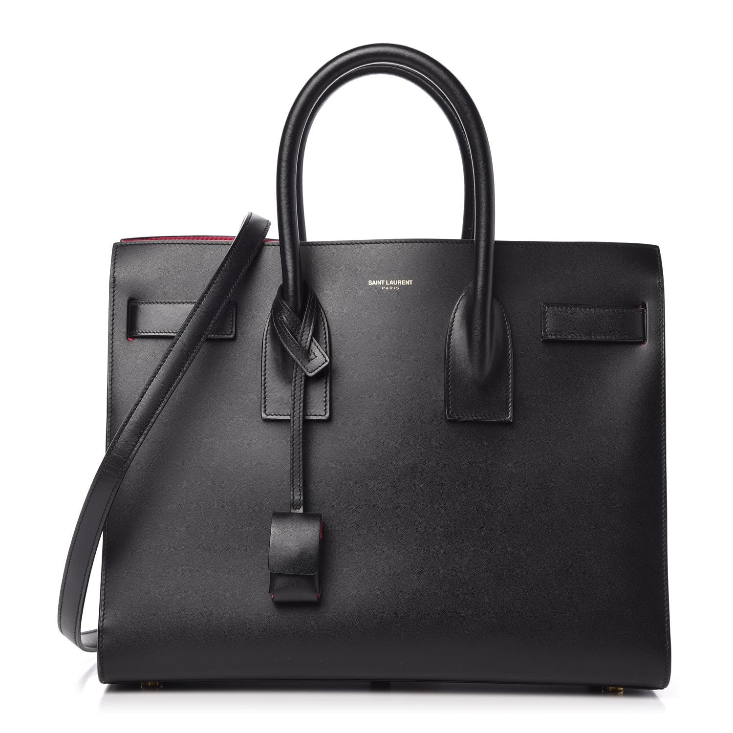 Saint Laurent Calfskin Small Sac De Jour Black Fuchsia 1 of 9