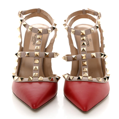 Valentino Garavani Nappa Rockstud Ankle Strap 100mm Pumps 37.5 Rubino Poudre 2 of 8