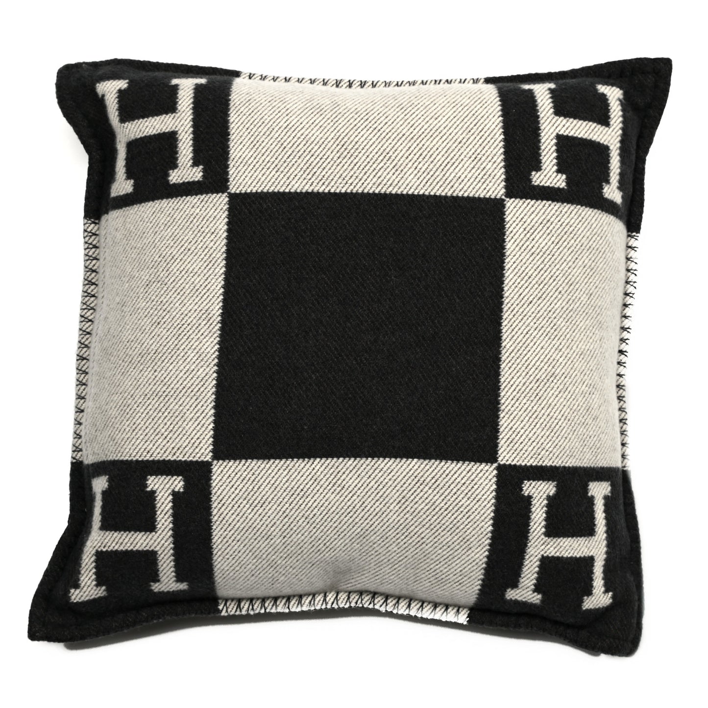 Wool Cashmere Avalon Pillow PM Ecru Gris Fonce