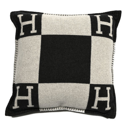 Hermes Wool Cashmere Avalon Pillow PM Ecru Gris Fonce 2 of 3