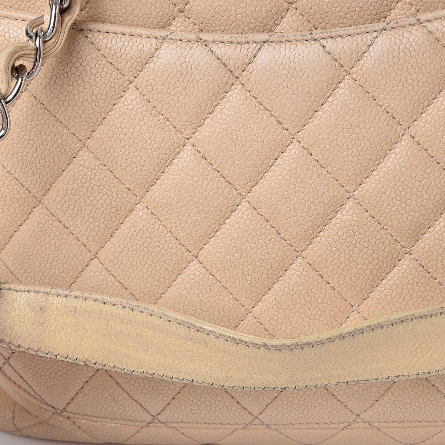 Caviar Quilted Grand Shopping Tote GST Beige Clair